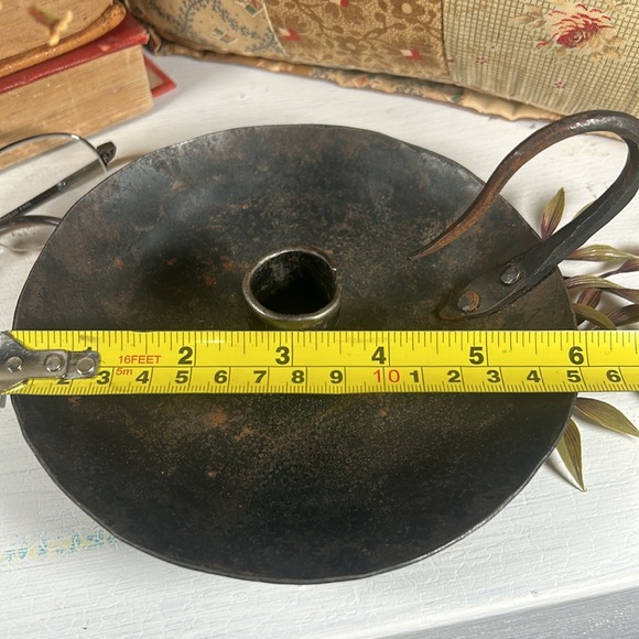VTG Hand Forged Iron Candlestick Handheld Hand Made Rustic Farmhouse Primitive - Picture 10 of 13